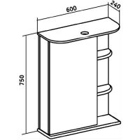Зеркальный шкаф Runo Магнолия 60 L 00000000030 с подсветкой Белый — фото 3, Зеркальные шкафы в ванную
