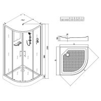 Душевая кабина Esbano ESG-100CR 100x100 ESKG100CR без гидромассажа — фото 18, Душевые кабины