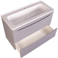 Тумба под раковину Style Line Бергамо мини 90 Люкс Plus СС-00002365 подвесная Серая антискрейч — фото 3, Мебель для ванной