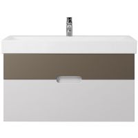 Тумба под раковину Creto Malibu 100 7-1079CapS подвесная Capuchino Soft — фото 1, Тумбы под раковину