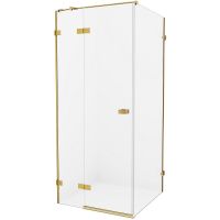 Душевой уголок New Trendy Avexa Gold 110х90 L EXK-1871 профиль Брашированное золото стекло прозрачное — фото 1, Душевые уголки