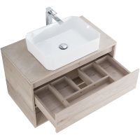 Тумба под раковину BelBagno Kraft 80 KRAFT-800-1C-SO-RGB подвесная Rovere Galifax Bianco — фото 9, Тумбы под раковину