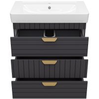 Тумба с раковиной Brevita Gloster 80 УТ000012447 Графит матовый — фото 3, Мебель для ванной