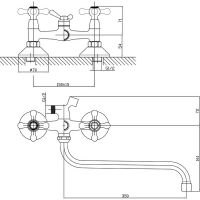 Смеситель для ванны Viko V-1015 универсальный Хром — фото 3, Смеситель для ванны
