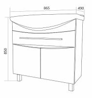 Тумба под раковину 1MarKa Lina Classic New 85Н У94494 Белый глянец — фото 7, Тумбы под раковину