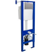 Инсталляция Berges Atom 410 040346 для унитаза с клавишей смыва Хром матовый — фото 1, Инсталляции