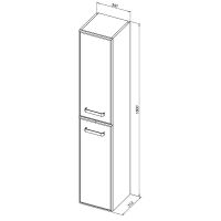 Шкаф пенал Aquanet Лукка 30 178953 подвесной Белый глянцевый — фото 8, Пеналы для ванной комнаты