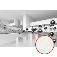 Фреска Ortograf 3D 21068 Фактура флок FLK Флизелин (4,2*2,7) Серый/Белый, Абстракция — фото 1, Фрески