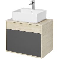 Тумба под раковину Aquaton Лофт Урбан 65 1A254001LQX60 подвесная Cерый графит Дуб орегон — фото 1, Тумбы под раковину