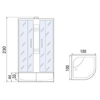 Душевая кабина Мономах XL Б/К 100x100x44 С МЗ 10000012112 без гидромассажа — фото 14, Душевые кабины