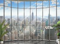 Фреска Ortograf Небоскребы 30560 Фактура бархат FX Флизелин (3,7*2,7) Серый/Голубой, Город — фото 2, Фрески