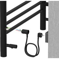 Электрический полотенцесушитель Aquatek Альфа П7 500x700 AQ EL RRP0770BL с полкой Черный муар — фото 11, Электрические полотенцесушители