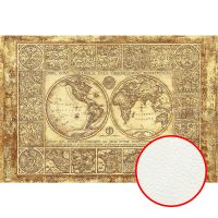 Фреска Ortograf Карты мира 50014 Фактура флок FLK Флизелин (4*2,7) Бежевый/Коричневый, Карты — фото 1, Фрески