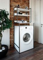 Товар: Стеллаж Sanflor 64 82613188 над стиральной машиной Черный муар Белый муар - фото 3 Стеллаж Sanflor 64 82613188 над стиральной машиной Черный муар Белый муар — фото 3, Стеллажи для ванной комнаты