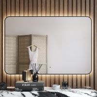 Зеркало Bond Loft 120x80 M35ZE-12080 с подсветкой Черное глянцевое с бесконтактным выключателем — фото 1, Зеркала в ванную комнату