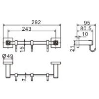 Вешалка для полотенец CeramaLux Venezia 88618-1 Хром — фото 2, Крючки для полотенец