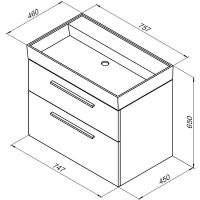 Тумба под раковину Aquanet Nova 75 242260 подвесная Дуб рошелье — фото 6, Тумбы под раковину
