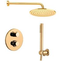 Товар: Смеситель для душа Paffoni Light LIQ018HG с термостатом Золото медовое - фото 2 Смеситель для душа Paffoni Light LIQ018HG с термостатом Золото медовое — фото 2, Смеситель для душа