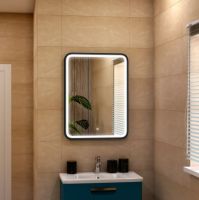 Товар: Зеркало Art&Max Genova AM-Gen-600-800-DS-F с сенсорным выключателем Черное - фото 2 Зеркало Art&Max Genova AM-Gen-600-800-DS-F с сенсорным выключателем Черное — фото 2, Мебель для ванной