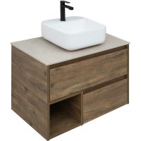 Тумба с раковиной STWORKI Карлстад 75 425315 подвесная Дуб рустикальный — фото 1, Тумбы с раковиной