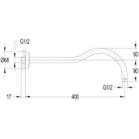Кронштейн для верхнего душа Omnires Armance RA06CR Хром — фото 2, Душевое оборудование. Душевая программа