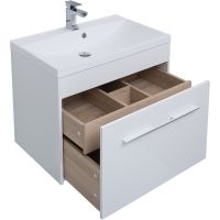 Тумба под раковину Aquanet Августа 75 274144 подвесная Белый глянец — фото 2, Мебель для ванной