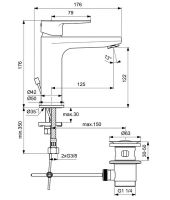Смеситель для раковины Ideal Standard Cerafine Model O BC699XG Черный шелк — фото 6, Смесители для раковины