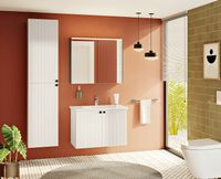 Зеркальный шкаф Vitra 80 66911 с подсветкой Антрацит глянцевый — фото 4, Зеркальные шкафы в ванную