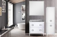 Комплект мебели для ванной ASB-Woodline Рома 80Н Белый — фото 12, Мебель для ванной