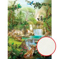 Фреска Ortograf Животные 6506 Фактура флок FLK Флизелин (2*2,7) Зеленый/Разноцветный, Животные/Пейзаж — фото 1, Фрески