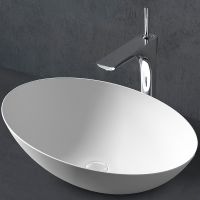 Раковина-чаша Abber Stein 50 AS2609 Белая матовая — фото 2, Раковины накладные