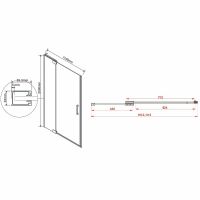 Душевая дверь Vincea Extra 110 VDP-1E1011CLGM профиль Вороненая сталь стекло прозрачное — фото 8, Душевые двери в нишу