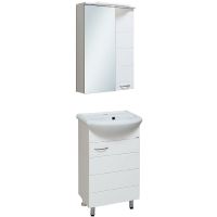 Зеркальный шкаф Runo Кипарис 50 R 00000000800 с подсветкой Белый — фото 2, Мебель для ванной