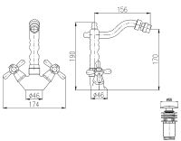 Смеситель для биде Rav Slezak Morava retro MK521.5/9 Хром — фото 3, Смесители для биде