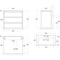 Товар: Тумба под раковину Art&Max FAMILY-900-3C-PIA-BL Белый глянец - фото 3 Тумба под раковину Art&Max FAMILY-900-3C-PIA-BL Белый глянец — фото 3, Мебель для ванной