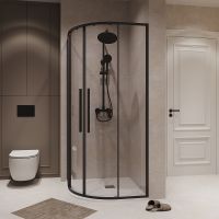 Товар: Душевой уголок Niagara Nova 100х100 NG-6827-34BLACK профиль Черный матовый стекло прозрачное - фото 3 Душевой уголок Niagara Nova 100х100 NG-6827-34BLACK профиль Черный матовый стекло прозрачное — фото 3, Душевые уголки четверть круга