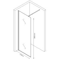 Товар: Душевая перегородка Berges Sky Black 110х200 064011 профиль Черный матовый стекло прозрачное - фото 4 Душевая перегородка Berges Sky Black 110х200 064011 профиль Черный матовый стекло прозрачное — фото 4, Душевые перегородки