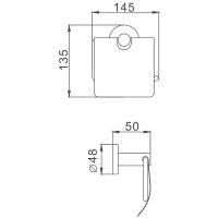 Держатель туалетной бумаги D-Lin D240111 с крышкой Черный матовый — фото 2, Держатели туалетной бумаги