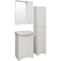 Зеркало со шкафом Runo Мерида 58 R 00-00000740 с подсветкой Белое — фото 3, Зеркальные шкафы в ванную