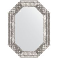 Зеркало Evoform Polygon 76х56 BY 7193 в багетной раме - Волна хром 90 мм — фото 1, Мебель для ванной