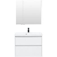 Комплект мебели для ванной Aquanet Гласс 80 240465 подвесной Белый — фото 3, Комплекты мебели для ванной