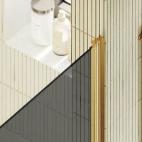 Душевая дверь Maybah Glass MGD-800-3 600x1980 на монопетле Золото стекло графитовое — фото 5, Душевые двери в нишу