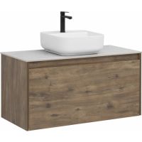 Тумба под раковину Aquanet Nova Lite 100 249520 подвесная Дуб рустикальный — фото 1, Мебель для ванной