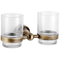 Стакан для зубных щеток Aquanet 3884D 189266 двойной Латунь — фото 1, Стаканы для зубных щеток