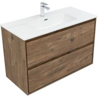 Тумба под раковину Aquanet Милан 100 336380 подвесная Дуб рустикальный — фото 2, Мебель для ванной