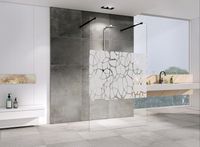 Душевая перегородка Abber Immer Offen 100 AG68100BF8 профиль Черный стекло прозрачное с рисунком — фото 2, Душевые перегородки