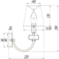 Настенный светильник Maytoni Elegant Roma ARM006WL-01G Кремовый Золото матовое — фото 6, Бра
