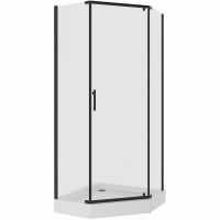 Душевой уголок Niagara Nova NG-6805-08 BLACK 90х90 профиль Черный стекло прозрачное — фото 1, Душевые уголки трапеция