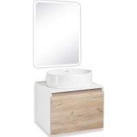 Товар: Тумба под раковину Runo Бари 60 00-00001374 подвесная Крафт дуб Белая - фото 16 Тумба под раковину Runo Бари 60 00-00001374 подвесная Крафт дуб Белая — фото 16, Тумбы под раковину