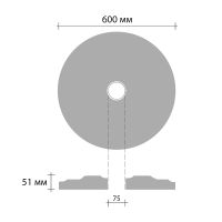 Розетка потолочная Decomaster DR 15 600x51x600 мм — фото 2, Розетки потолочные